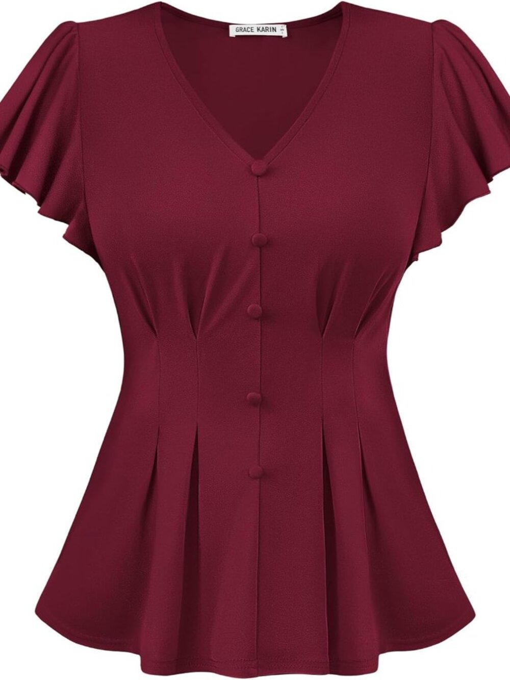 Womens Summer Blouses Dressy Casual Ruffle Peplum Tops